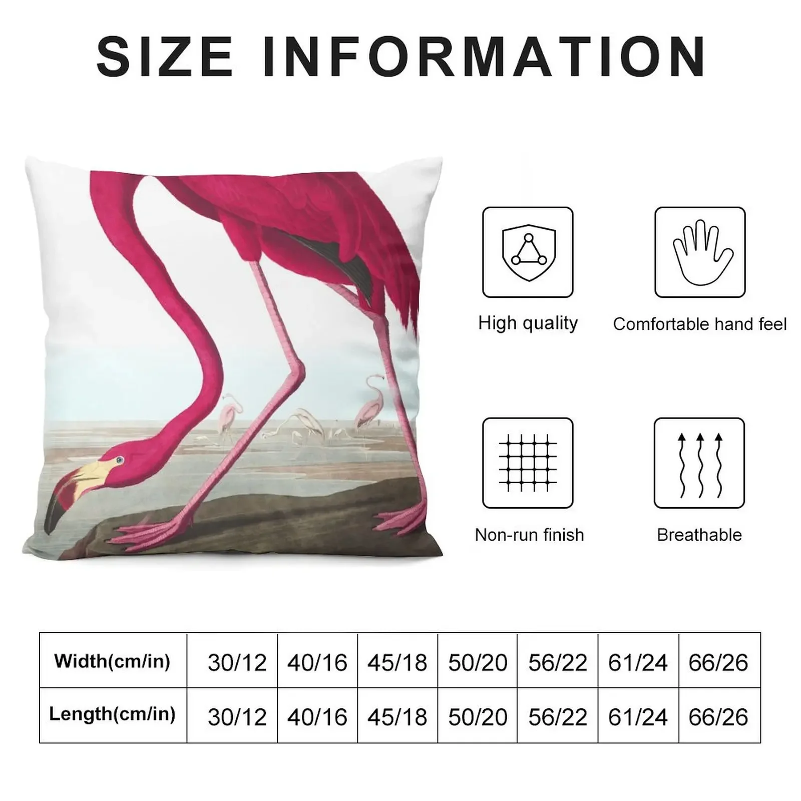 Flamingo by John James Audubon Throw Pillow Decorative Cushions christmas pillowcases Sofa Cover pillow