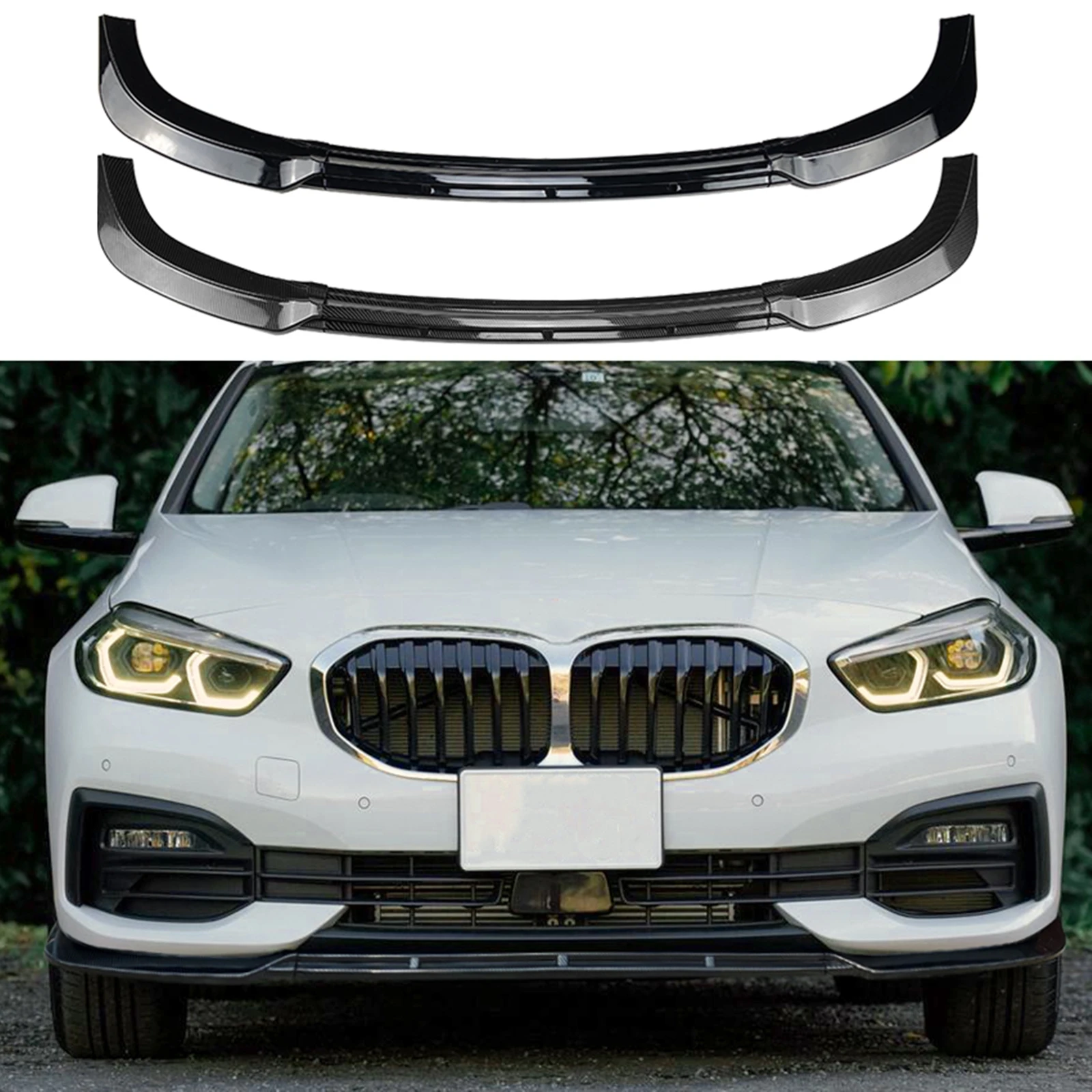 

For BMW 1 Series F40 2020 2021 2022 2023 Standard Model Front Bumper Spoiler Lip Carbon Fiber Look/Gloss Black Splitter Lip Kit