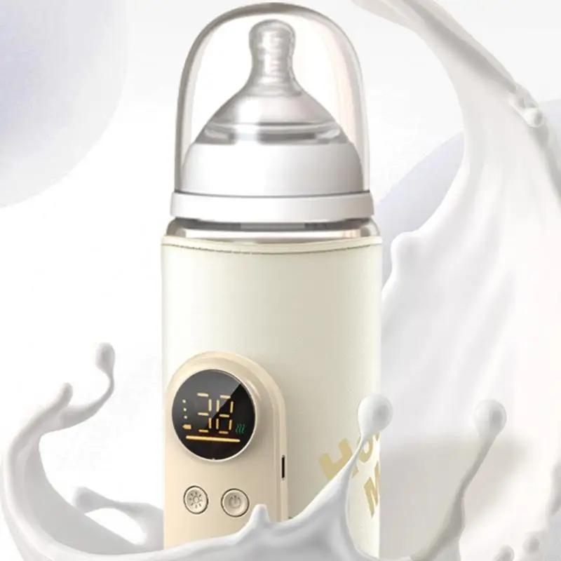 D5QA Scaldabiberon USB C con controllo intelligente della temperatura per genitori in viaggio Manicotto per biberon regolabile a