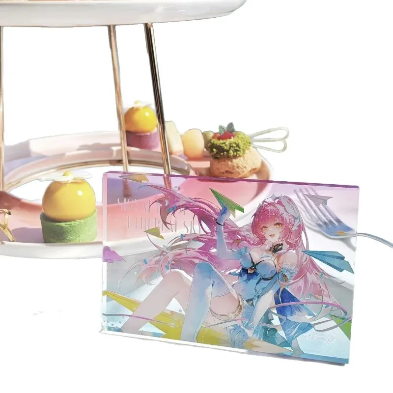 Wuthering Waves Character Acrylic Brick Amis Desktop Plaque Stand Transparent Block Desk Ornament Fan Collection Display Gift