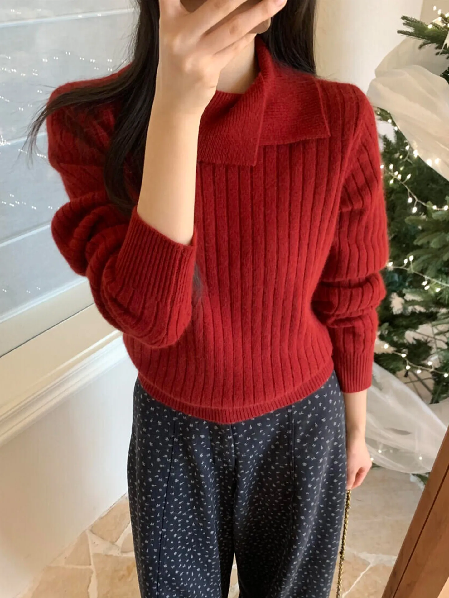 

Корейская асимметричная вязаная базовая кофта с длинным рукавом для женщин: уникальный красивый дизайн для весны, повседневная модная одежда