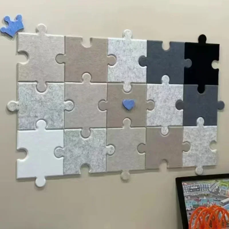 3D Felt Puzzle Bulletin Board, Multi-functional Photo Display Message Note Board Wall Board for Home Decor Background Decoration