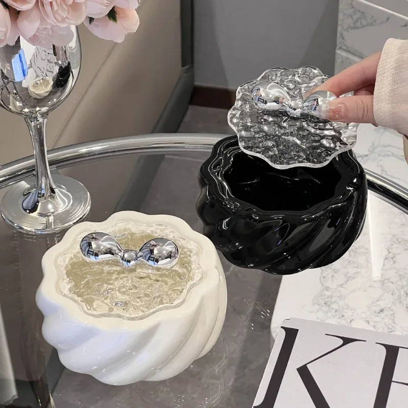 

Household Living Room Ashtray Personality Cute Creative Ice Cream Ashtray Ceramic Jewelry Storage Box Household Items