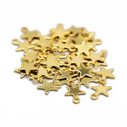 20/100pcs/lot 9x10mm Stainless Steel Star Moon Charms Pendants Star Floating Charm for DIY Necklace Jewelry Making Findings