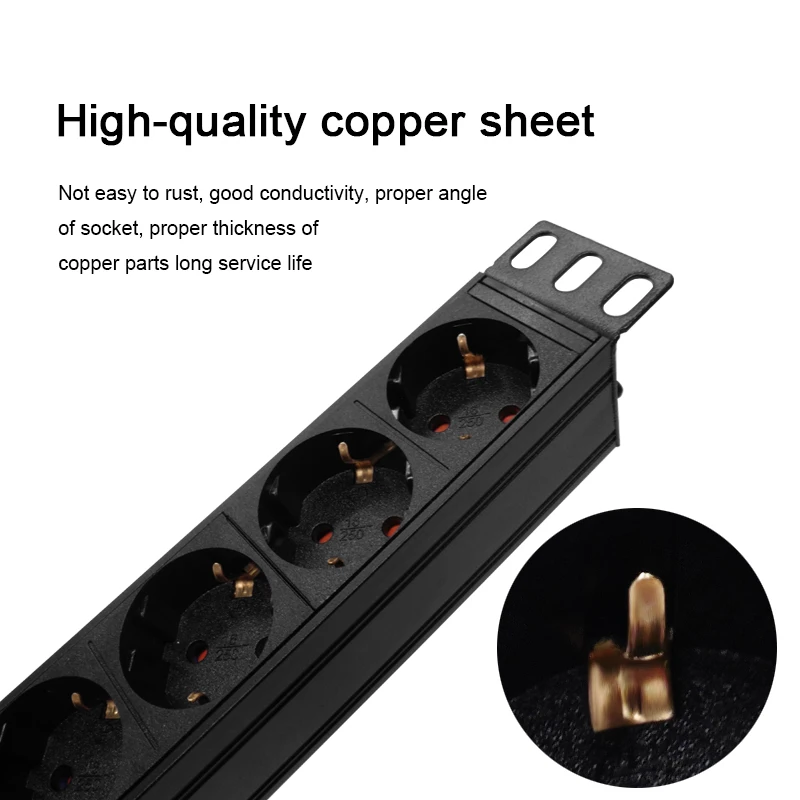 Power Strip 2-8Ways Euro German socket Voltage Current Power Consumption Meter Wattmeter Switch For cabinet rack mount