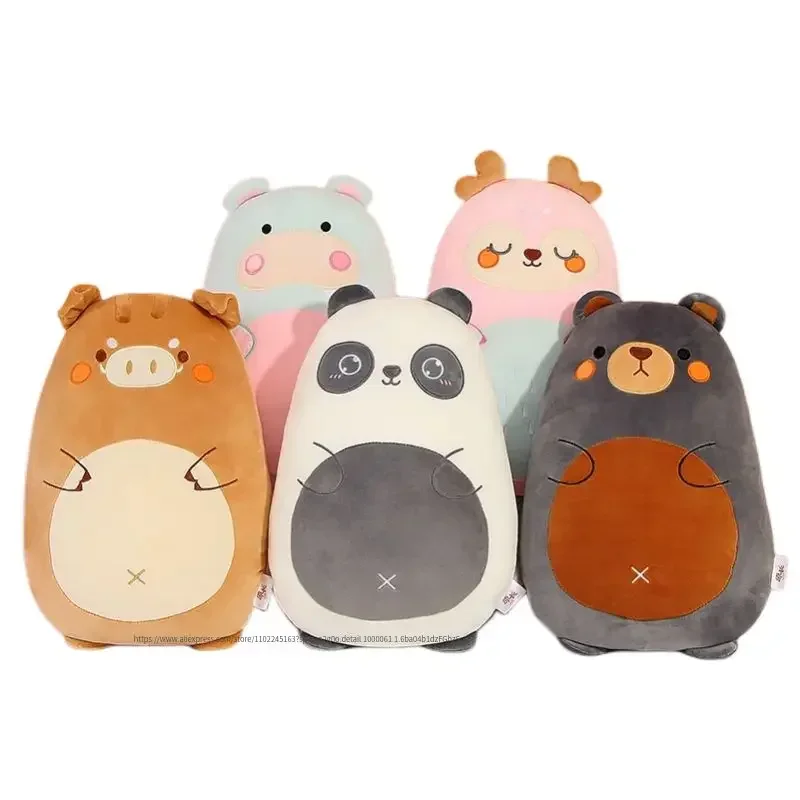 Almohada de Peluche de Animal Kawaii de 40/60cm, dinosaurio blando, pingüino, cerdo, conejo, gato, Panda, Animal del zoológico, Peluche suave, regalo para niños