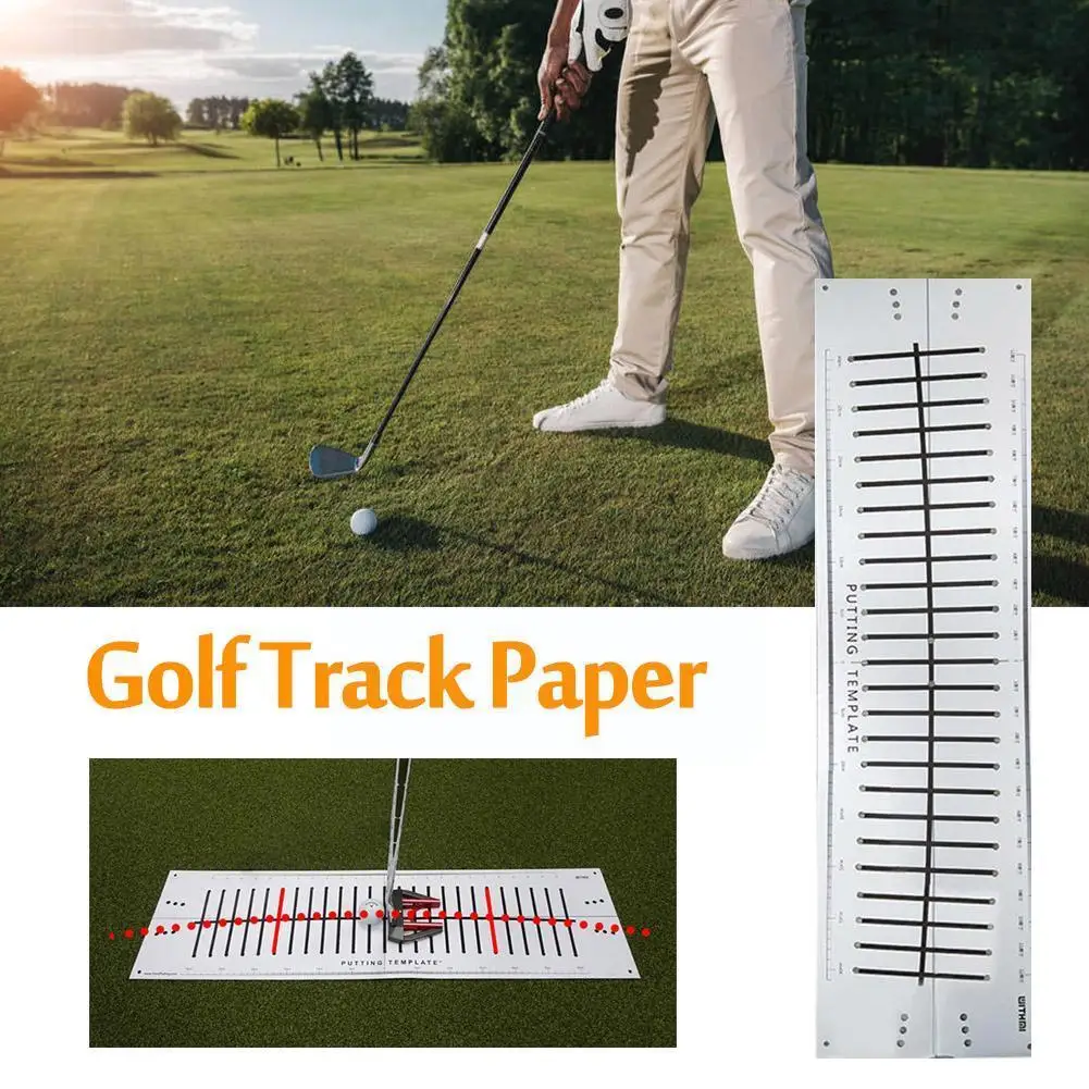 Golf Putter Putting Mat Trainer Indoor Green Pad Equipment Hitting Line Training Aids Golf Kit Blanket Putter paper track A M2V7