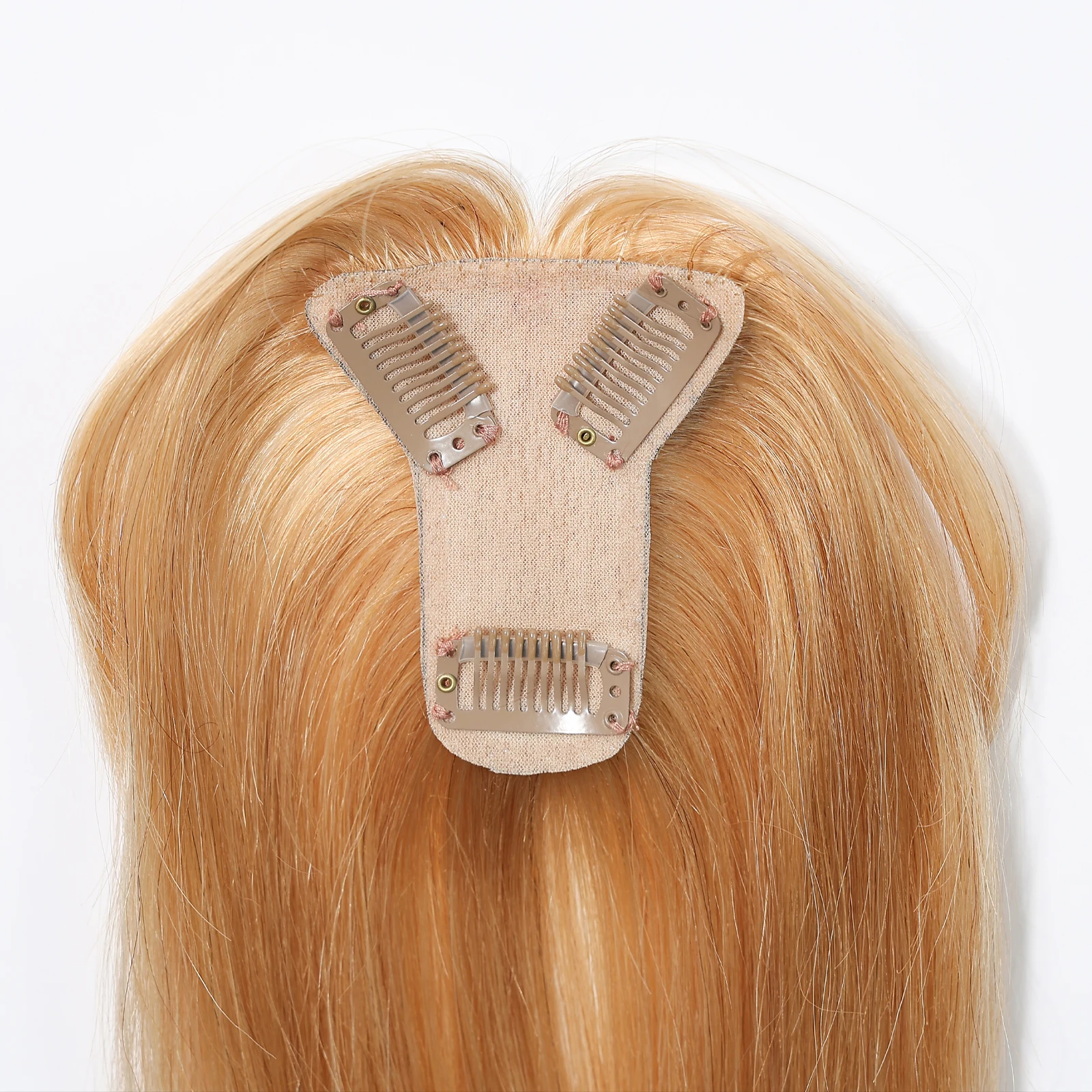 100% Human Blonde Hair Bangs Clips in Air Fringe Bangs Hairpiece for Women Golden Remy Human Hair Bangs Hair Extension 4.5inch