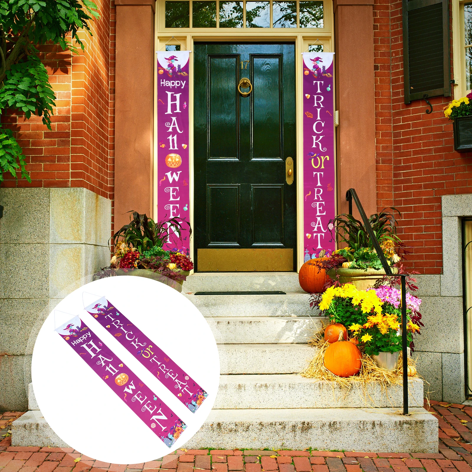 

Decorations Halloween Curtain Door Curtains Sign Polyester Cloth Party Banners Hanging Couplets