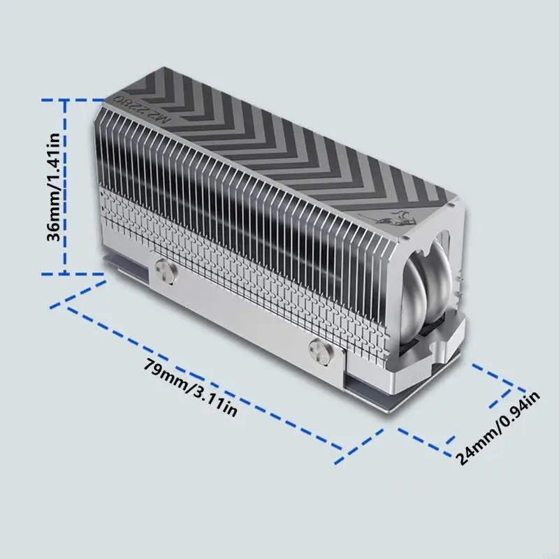 Y88B M.2 2280 SSD Heatsink Heat Sink Radiators 2xAGHP Heat Pipe SSD Radiators Reflows Welding with Thermal Silicone Pad