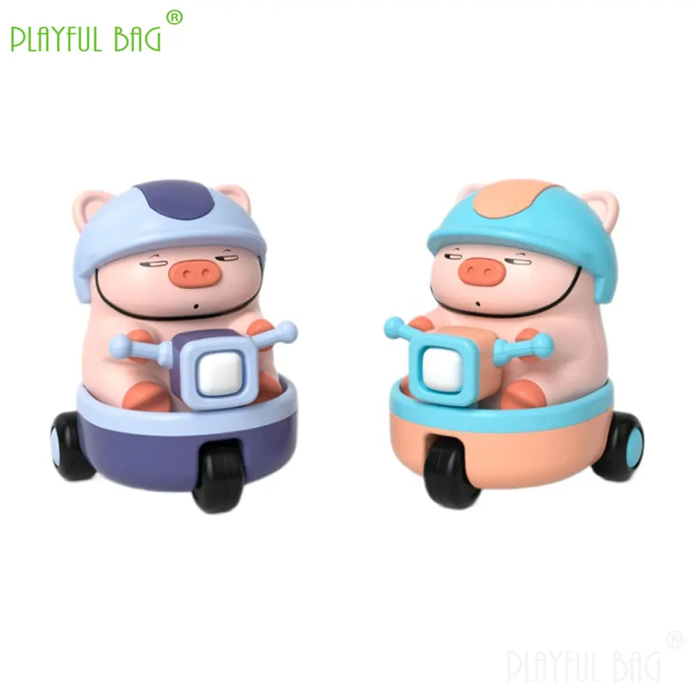 เด็กไฟฟ้าของเล่นเด็กหมุน Piggy รถจักรยานยนต์เพลงสนุกมือถือขับรถปริศนา Stunt รถสามล้อของขวัญวันเกิด VG218