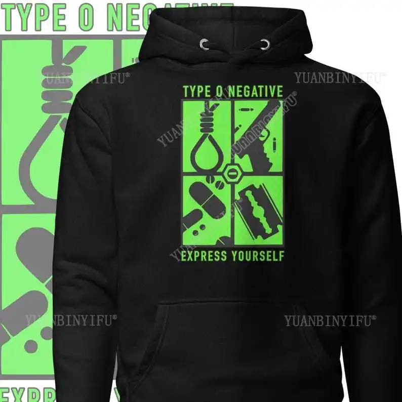 

Толстовка с капюшоном Type O Negative, готическая группа, готическая одежда, повседневная уличная одежда с длинными рукавами и капюшоном