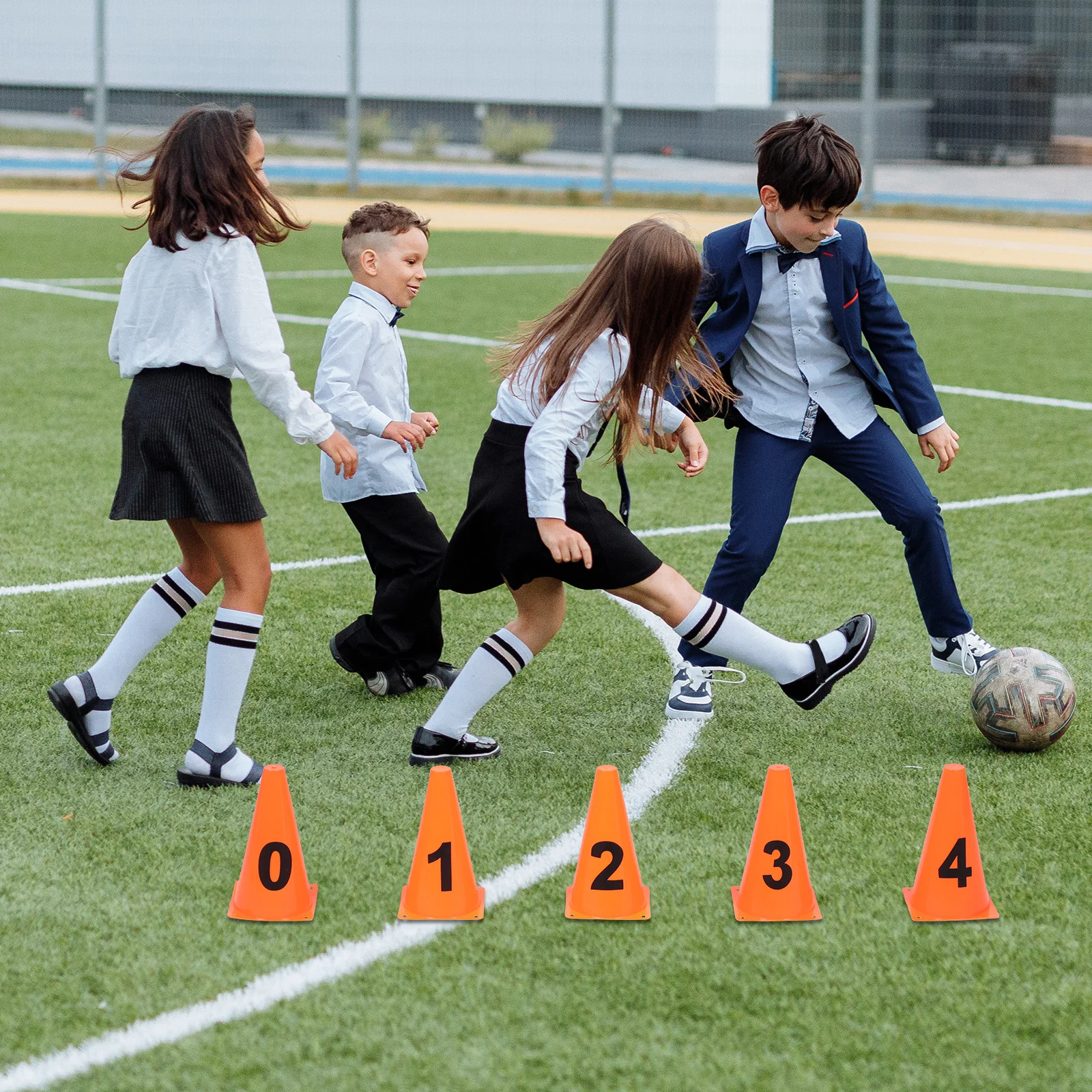 مجموعة واحدة من المخاريط المرقمة للرياضة، علامات تدريب كرة القدم الملونة الزاهية، تدريبات خفة الحركة، مخاريط ممارسة كرة القدم #6