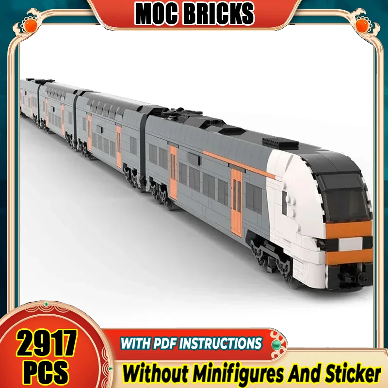 

City Train Model Moc Building Bricks RRX Ruhr Express Locomotive Technology Modular Blocks Gift Christmas Toys DIY Sets Assembly