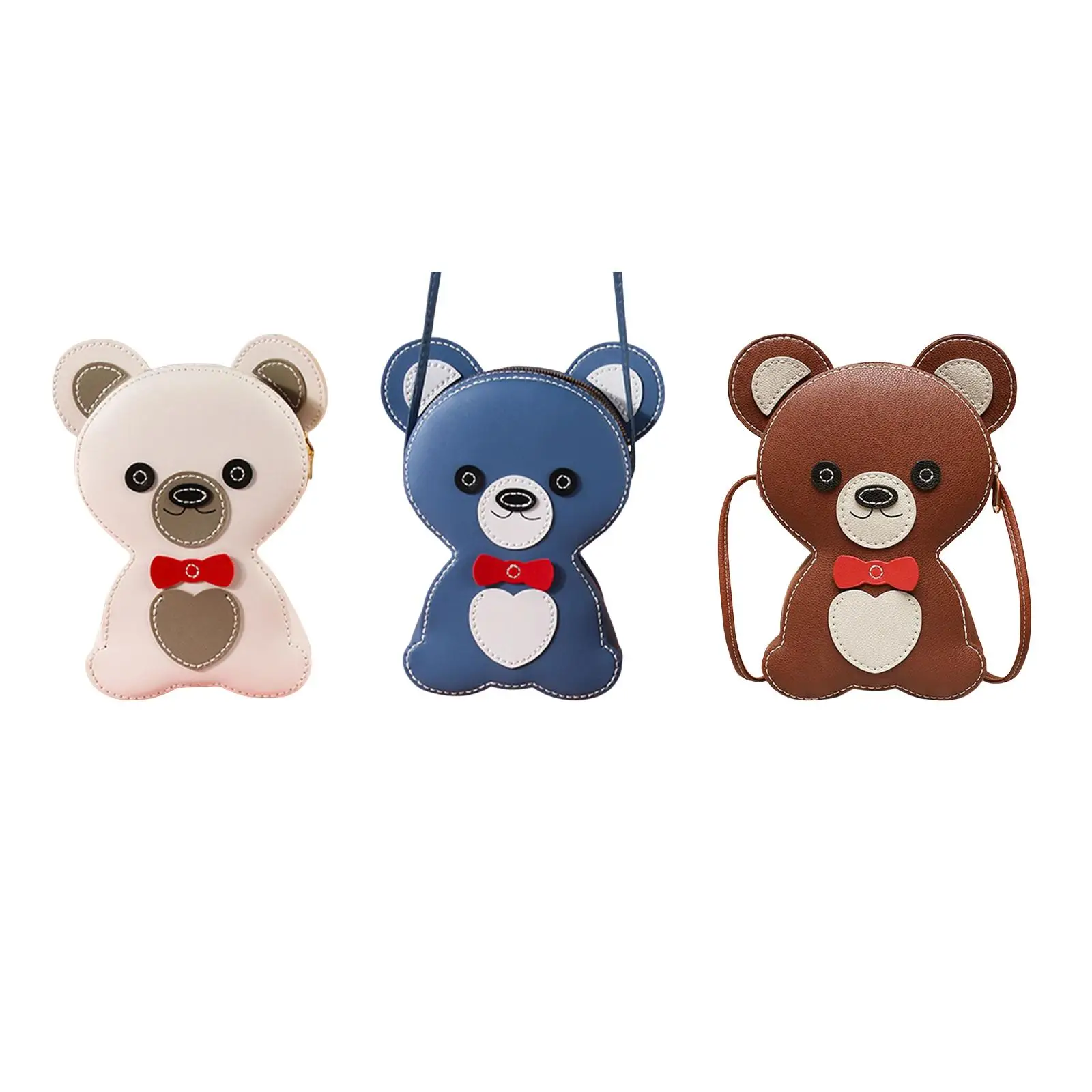 DIY PU Leather Shoulder Bag Making Sew Knit Stitch Bear Shape Bucket Bag