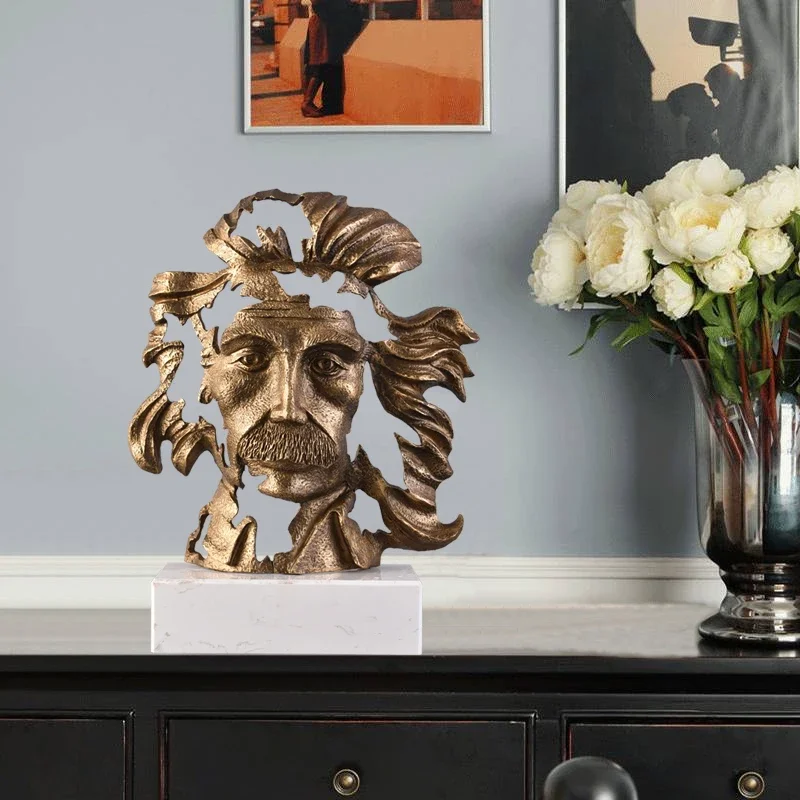 

Nordic Home Decoration Art Figure Leonardo Da Figurines Living Room Desktop Decoration Metal Statue Interior Decor Sculpture