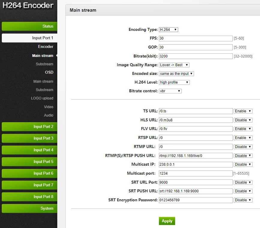 Imagem -05 - Codificador de Vídeo Hdmi Via Http Hls Rtsp Rtmp Udp Srt Onvif para Transmissão Iptv ou Nvr Canais H.264