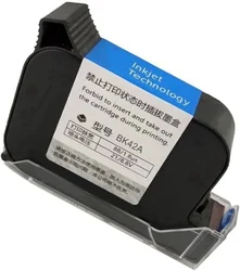 [1x BK42A] 42ml 12.7mm Fast dry black sovent ink cartridge M127K T1704K Replaced for TIJ2.5 Domino Handheld Printer