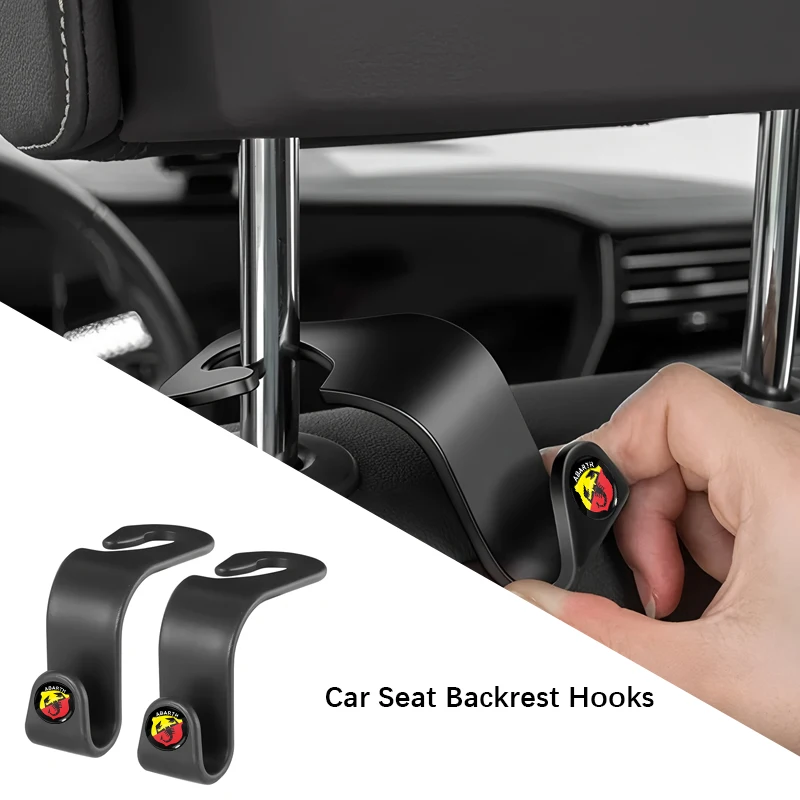 2Pcs Car Seat Back Hooks Storage Hanger Auto Accessories For Abarth FIAT Punto 500 Tipo Stilo Palio Bravo Doblo Panda Ducato