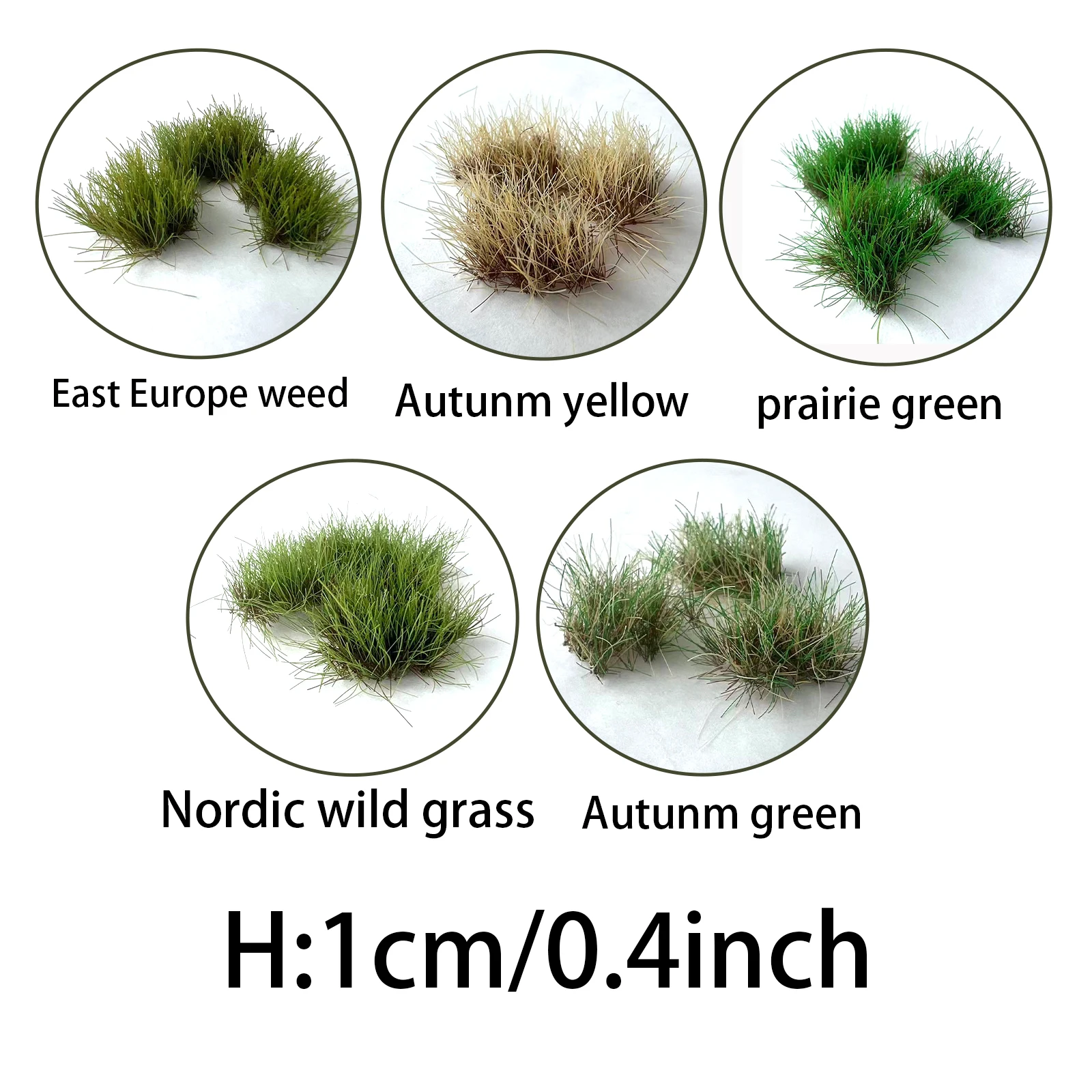 1cm Irregular Hand-Tear Faux Moss Grass Clusters for 3D Modeling Realistic Terrain Diorama Train Layouts