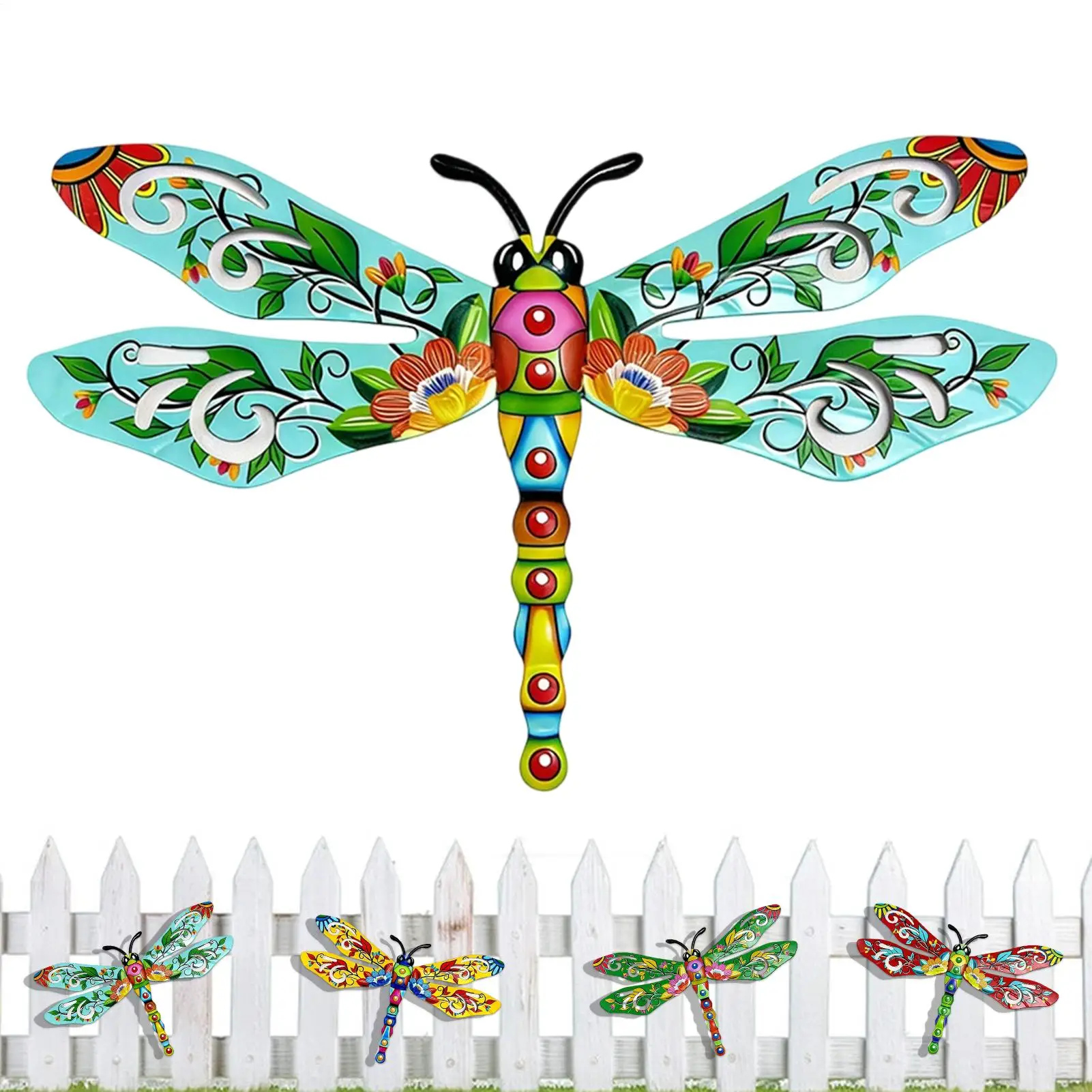 

1 шт. Декоративная фигурка стрекозы из металла, настенный декор в стиле ретро, нержавеющая, с цветной окраской, украшение для забора, садовая статуэтка, изделие ручной работы