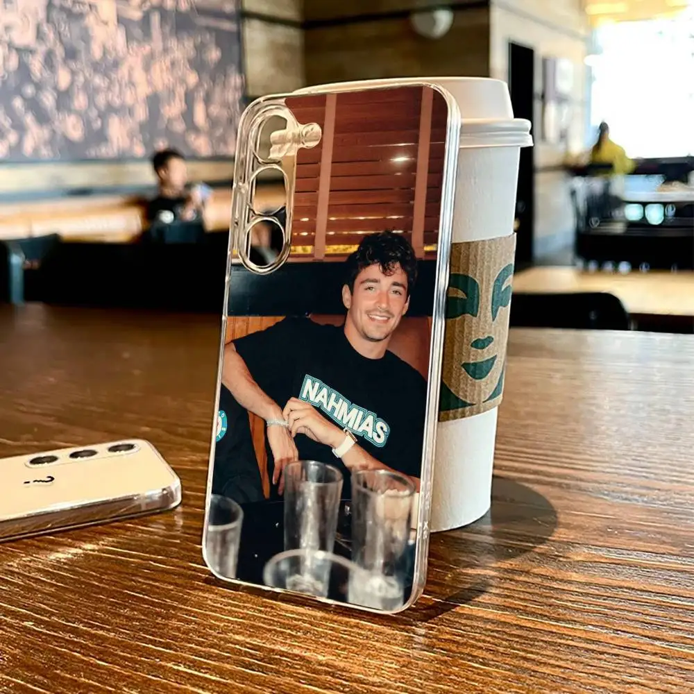 เคสโทรศัพท์นักแข่งรถ C-ชาร์ลส์ เลอแคลร์ สำหรับ Samsung S25,24,21,22,23,30,Ultra,20,Plus,Fe,Lite,Note,10,9,5G แบบใส