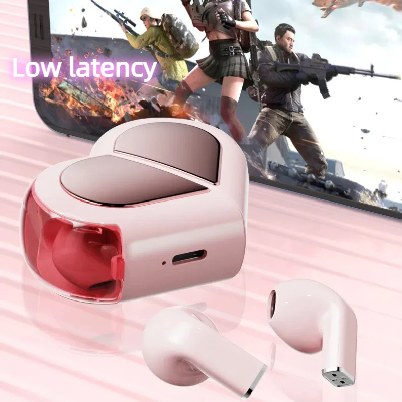 

High Quality HI-FI Creative Multifunctional Rotatable Splicing K520 Bluetooth5.3low Latency Earphone Heart TWS Wireless Earphone