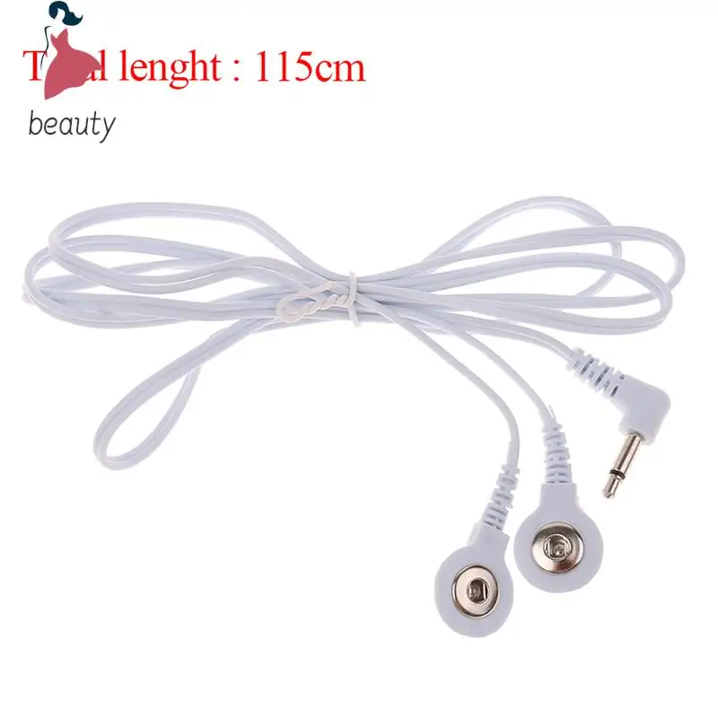 Cable de electrodo de plomo para masajeador Tens, Cable de conexión de 2 botones para masaje, relajación, 2,5/3,5mm