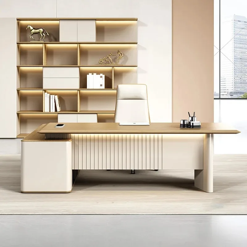 

Роскошный электрический умный стол с регулируемой высотой, трансформируемый компьютерный стол с 3-ступенчатым подъемным механизмом для офиса, рабочий стол для руководителя