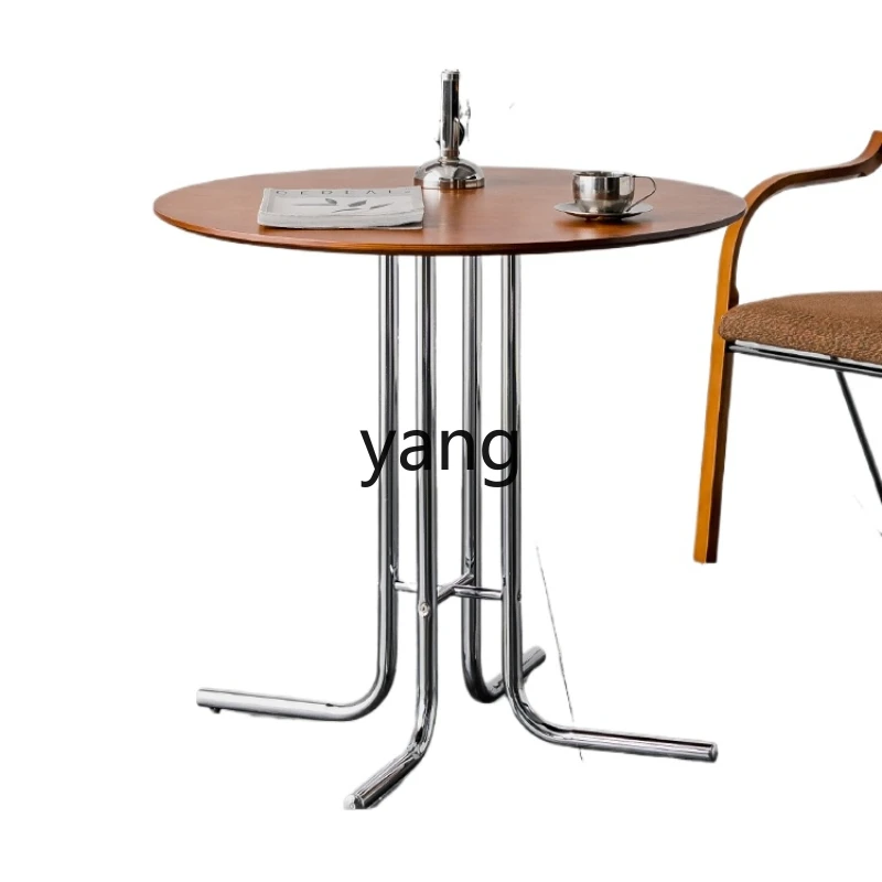 

LH Retro Designer Solid Wood Dining Table Simple Modern Home Office Round Table