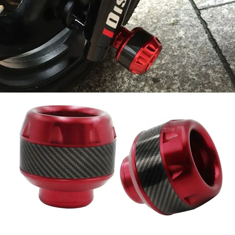 2PC Universal Motorcycle Frame Slider Aluminum Alloy Front Fork Cup Falling Crush Protector Carbon Fiber for Motorbike Scooter