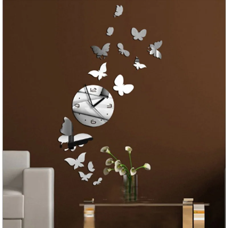 

Best Seller in and America Acrylic Mirror Flying Butterfly Noiseless Children's Room Wall Clock