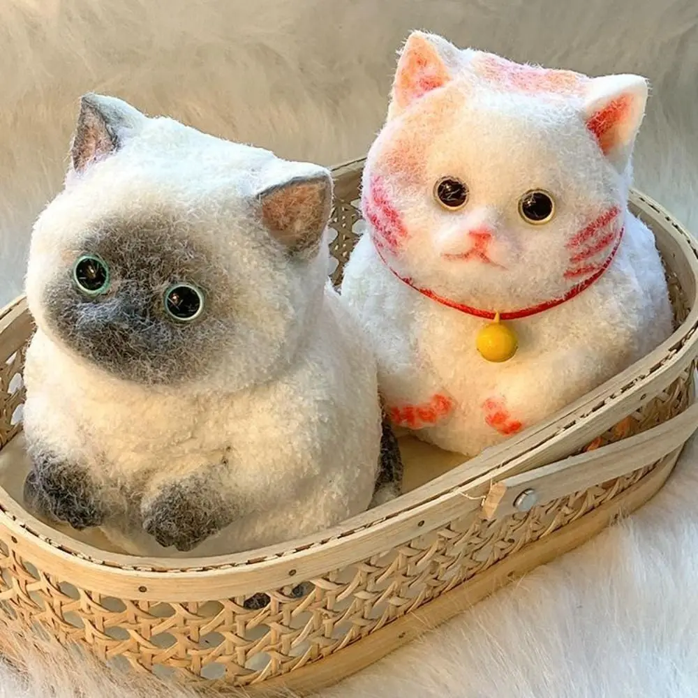 Slow Rebound Big Cat Doll Squeeze Toy Animal Cartoon Simulation Cat Squeeze Toys Mini Colorful Cat Fidget Toy Mini Ornaments