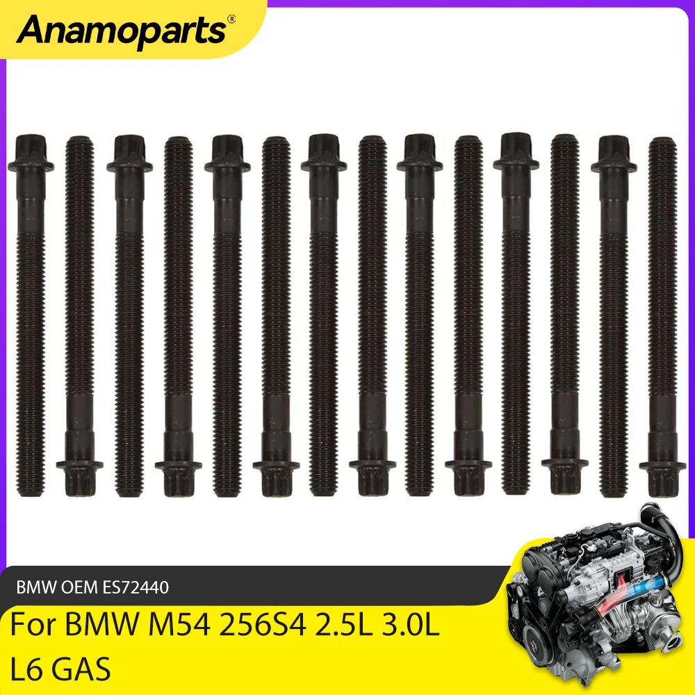 Engine Parts Cylinder Head Bolt Kit Fit 2.5 3.0 L M54 For BMW 325i 330i 330xi 525i X3 X5 Z4 M54B25 B30 2.5L 3.0L L6 GAS ES72440