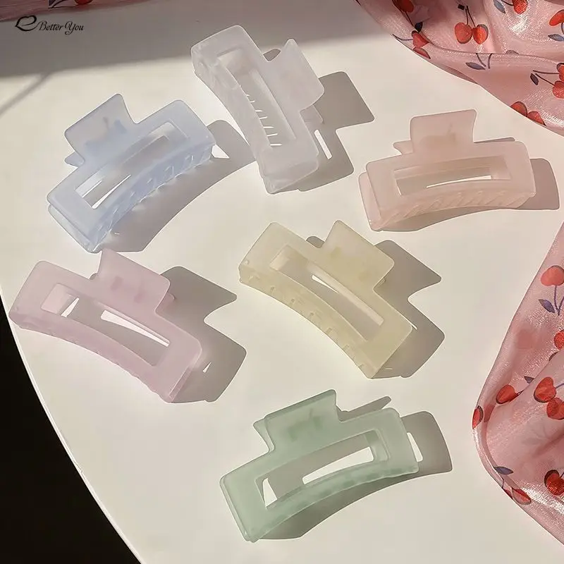 Claw Clip Large Acrylic Hair Clip Square Frosted Hair Claw Clips for Women Girls Korean Hairpins Barrette Crab Hair Accessories