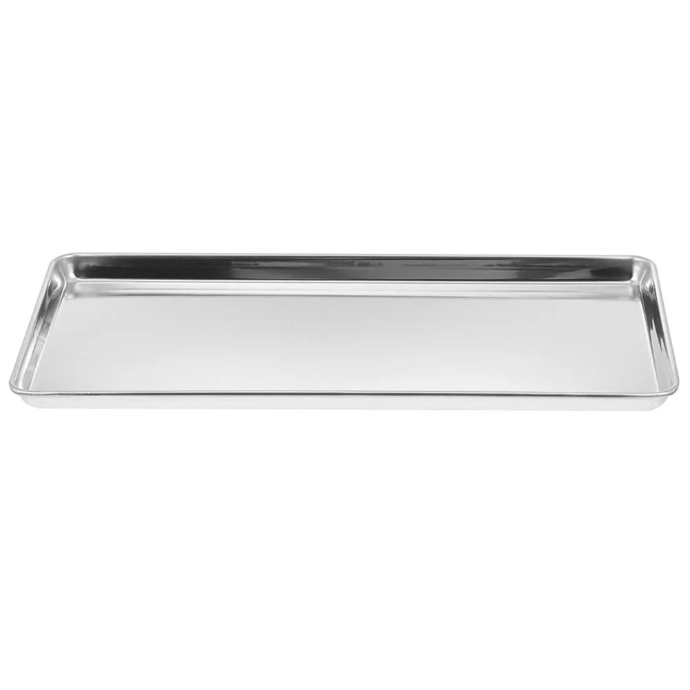 

Pans Metal Food Tray Platter Dinner Plate Stainles Steel Steam Oven Trays for Baking Silver Barbecue