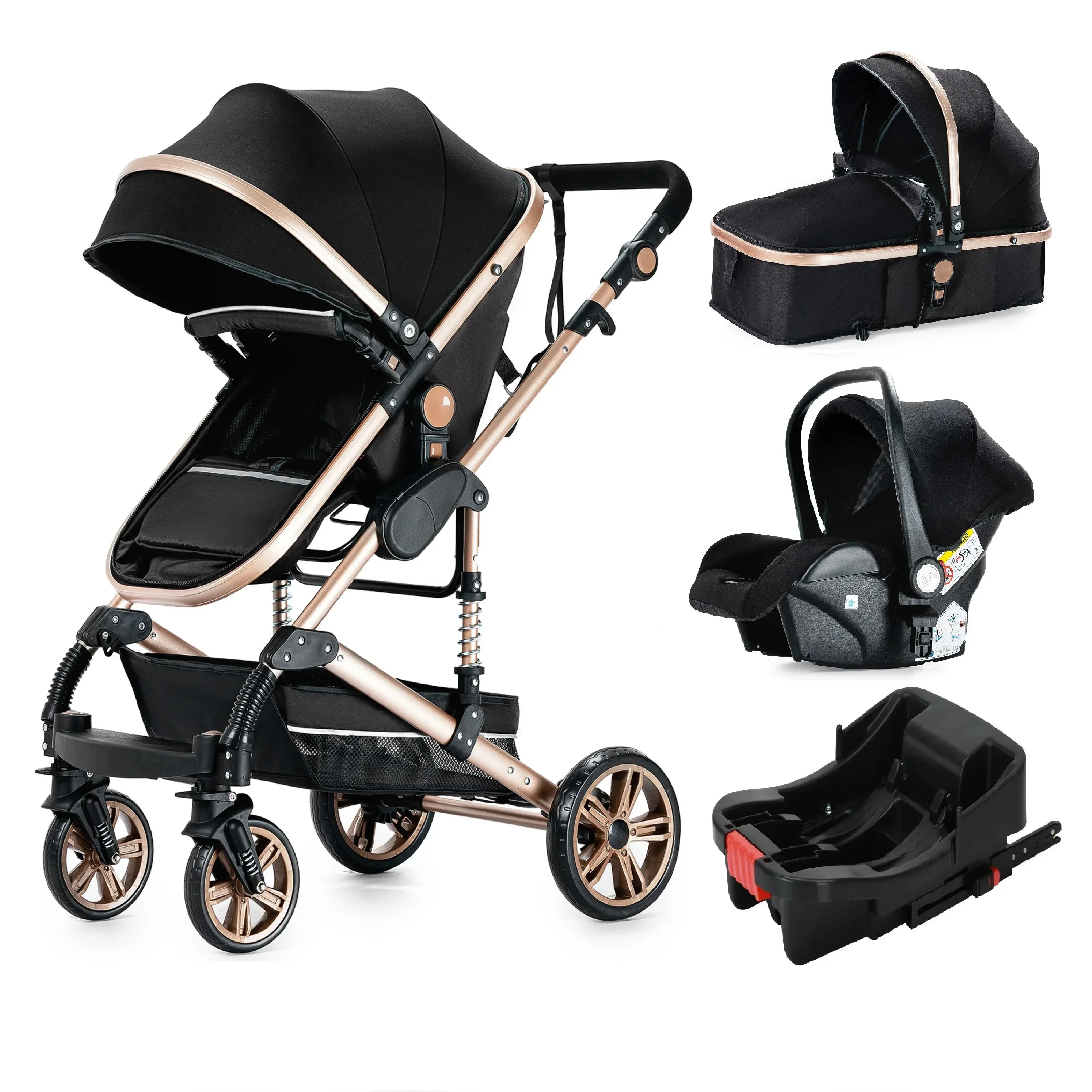 

baby stroller 3 in 1 baby car light strollers Baby carriage stroller for the baby cribs Car Safety Seats For Child With Car Base