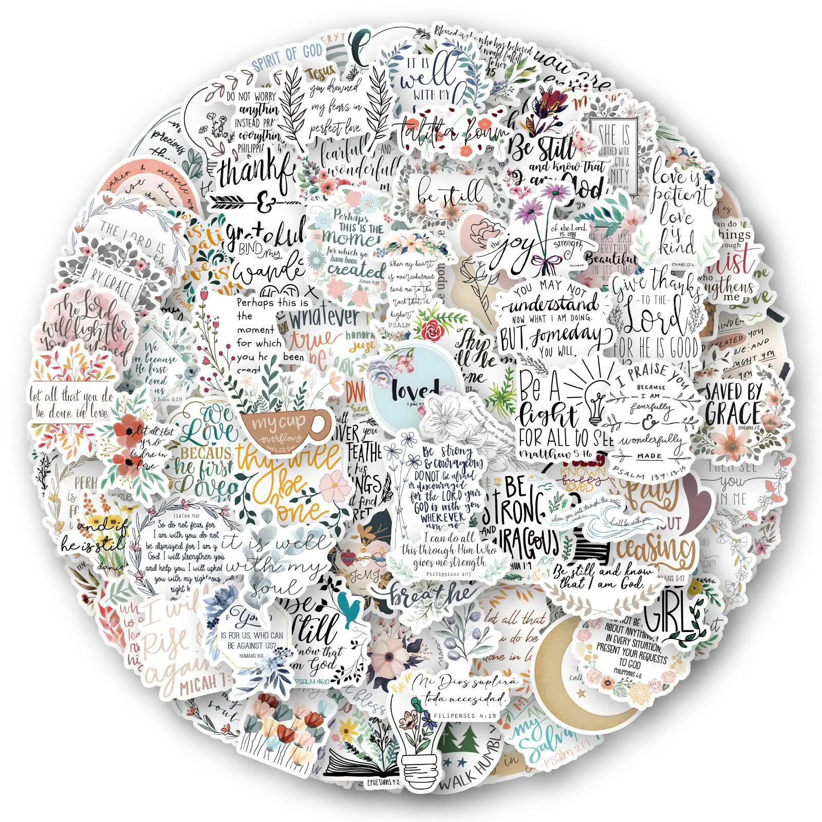 100 pièces Bible dessin animé Graffiti autocollant créatif Scrapbook voiture cahier planche à roulettes étanche téléphone ordinateur portable bricolage décalcomanie décor autocollant