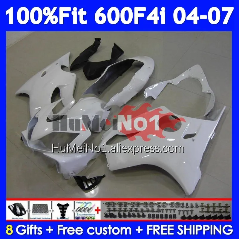 Injection Body For HONDA CBR600 CBR 600 F4i 600F4i 35No.2 CBR600F4i All white 04 05 06 07 600CC 2004 2005 2006 2007 Fairing