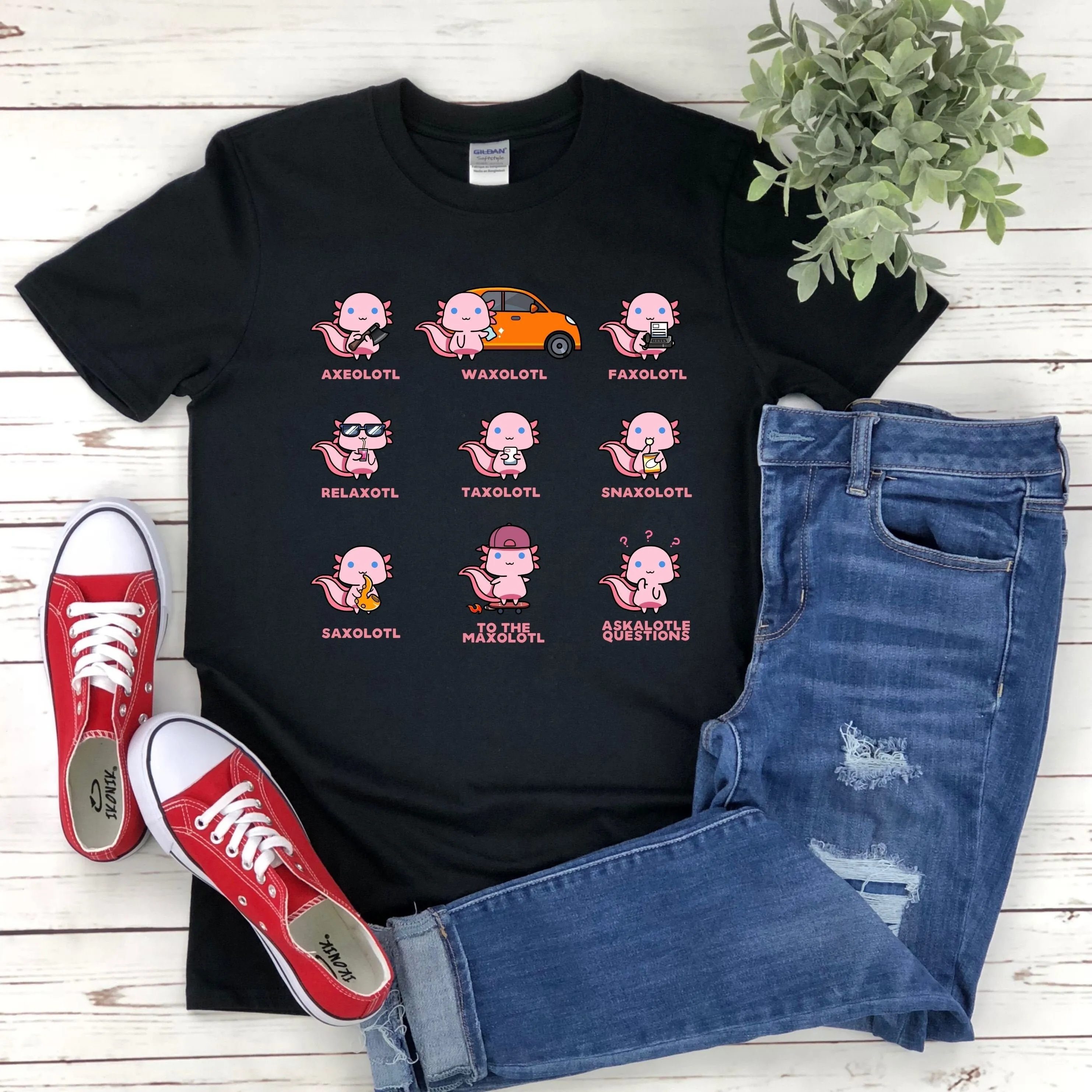 Axolotl Snaxolotl Cute Axolotls Kawaii Salamander Amphibian Mexican Walking Fish Pet Puns T Shirt Sweater