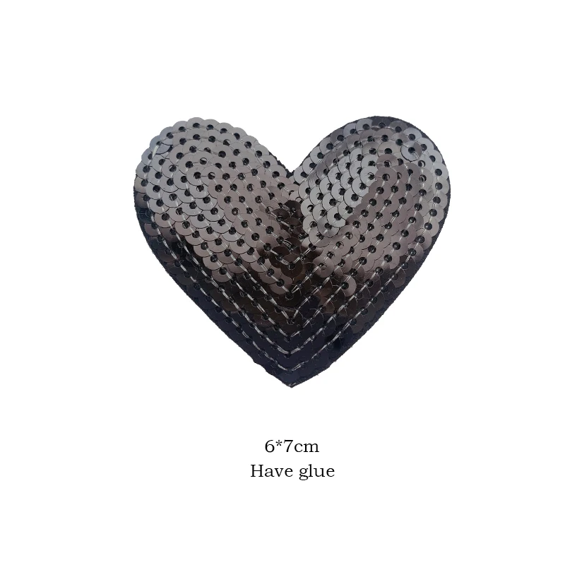 Wholesale patches Badges Sequins patch Heart-shaped Embroidery patch Clothing Accessories Letters Embroidered Iron on patches