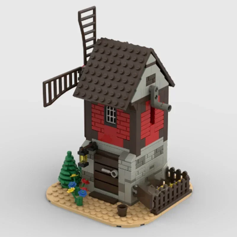 Medieval Street View Model Moc Building Bricks Farmer's Windmill Technology Modular Blocks Gift Christmas Toys DIY Sets Assembly