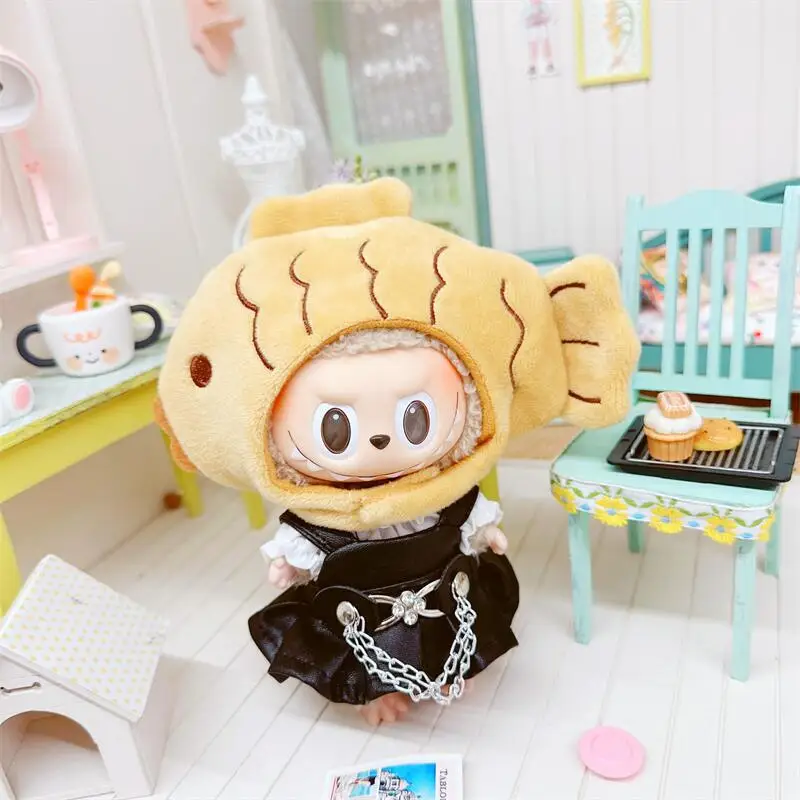 17cm Cute Mini Plush Doll\'S Clothes Outfit Accessories For Korea Kpop Exo Labubu Idol Dolls T-shirts overalls Clothing DIY Gift