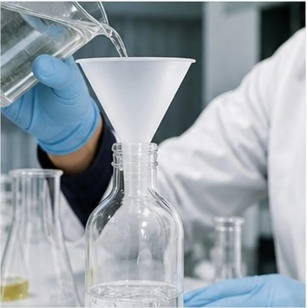 5Pcs Plastic Laboratory Funnels Reusable Small Funnels for Analytical Chemistry Liquid Transfer Narrow Bottleneck Bottles