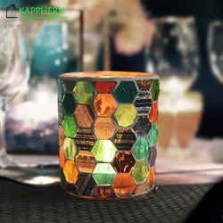 Moroccan Glass Mosaic Candle Holder Colorful Glass Votive Candle Holders Decor for Table Wedding Centerpiece Decoration