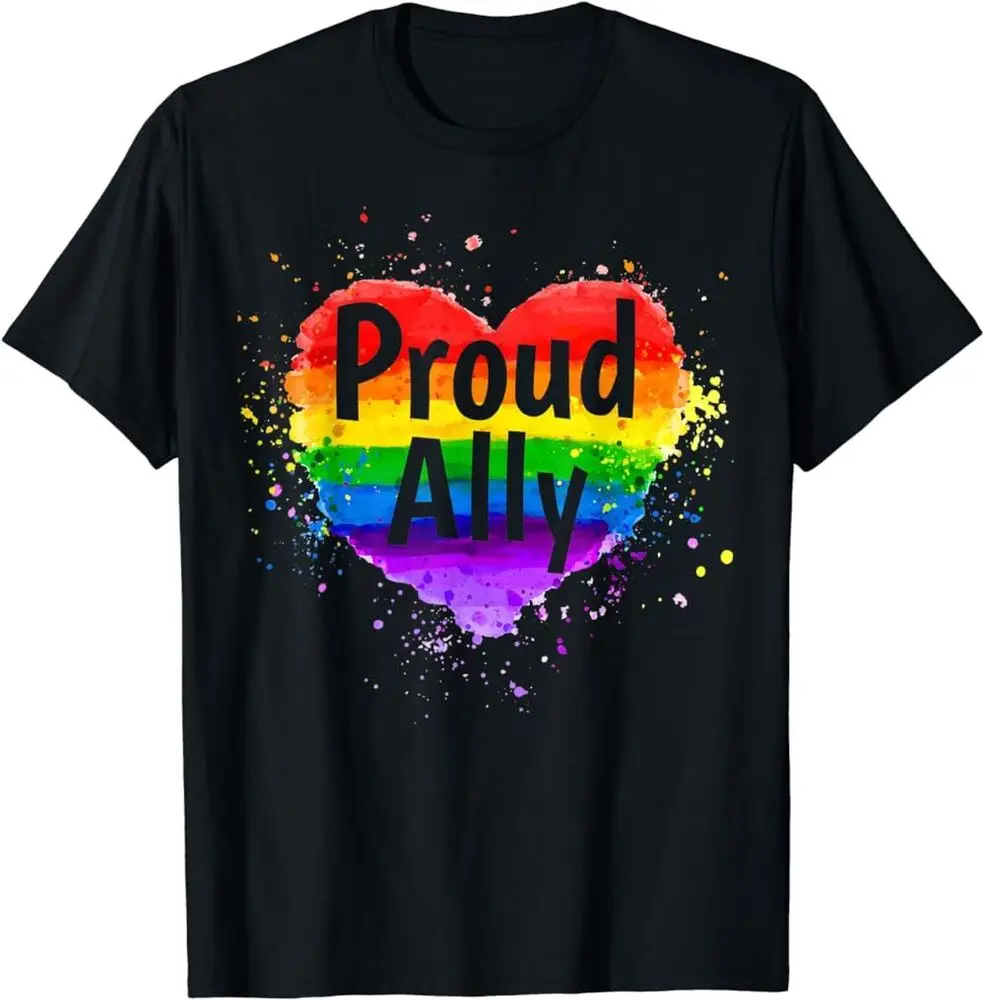 Proud Ally shirt LGBTQ+ Pride month LGBT Flag   T-Shirt, Unisex TeesUnisex Summer Luxury Brand Oversize