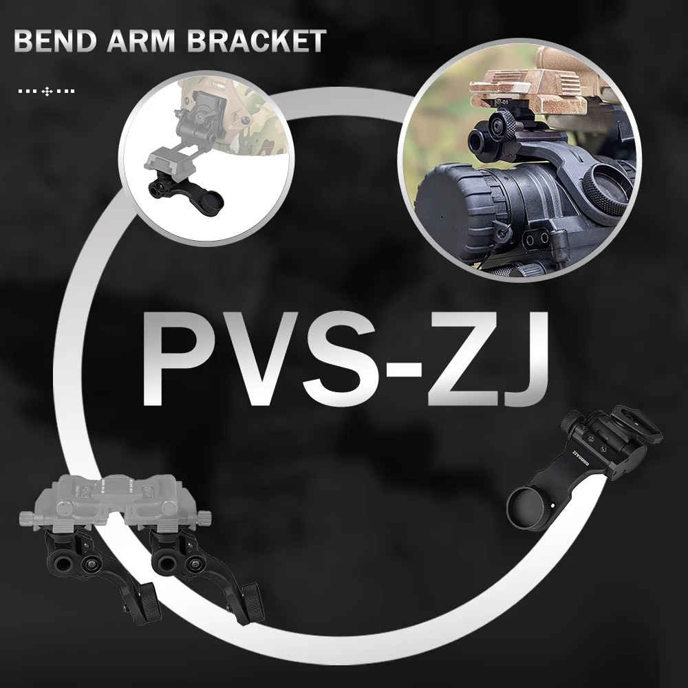 PVS-14/PVS-18 Dovetail J Arm Brackets Hunting Accessories Standard NVG J Arm Night vision Mount Aluminum helmet Adapter mounted