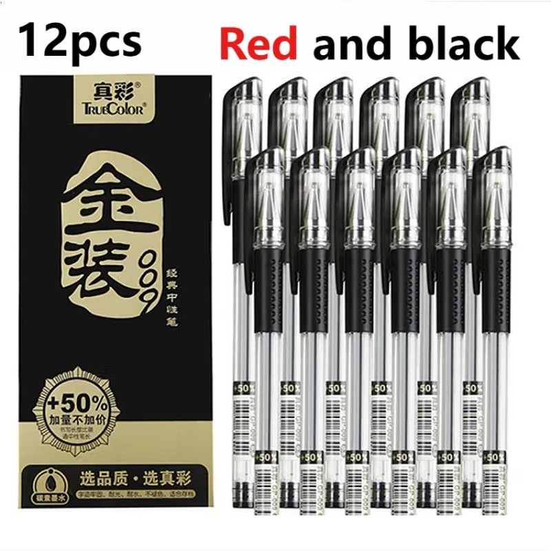

12 шт. гелевые ручки черные/красные шариковые ручки канцелярские принадлежности 0,5 мм милые ручки корейские канцелярские принадлежности Kawaii школьные принадлежности офисные аксессуары