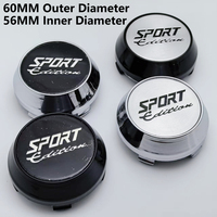 4pcs 60MM ( 56MM I.D) SPORT Edition Logo Emblem Car Wheel Center Caps High Cap Wheels Hub Rim Hubcaps Cover Replace Accessories