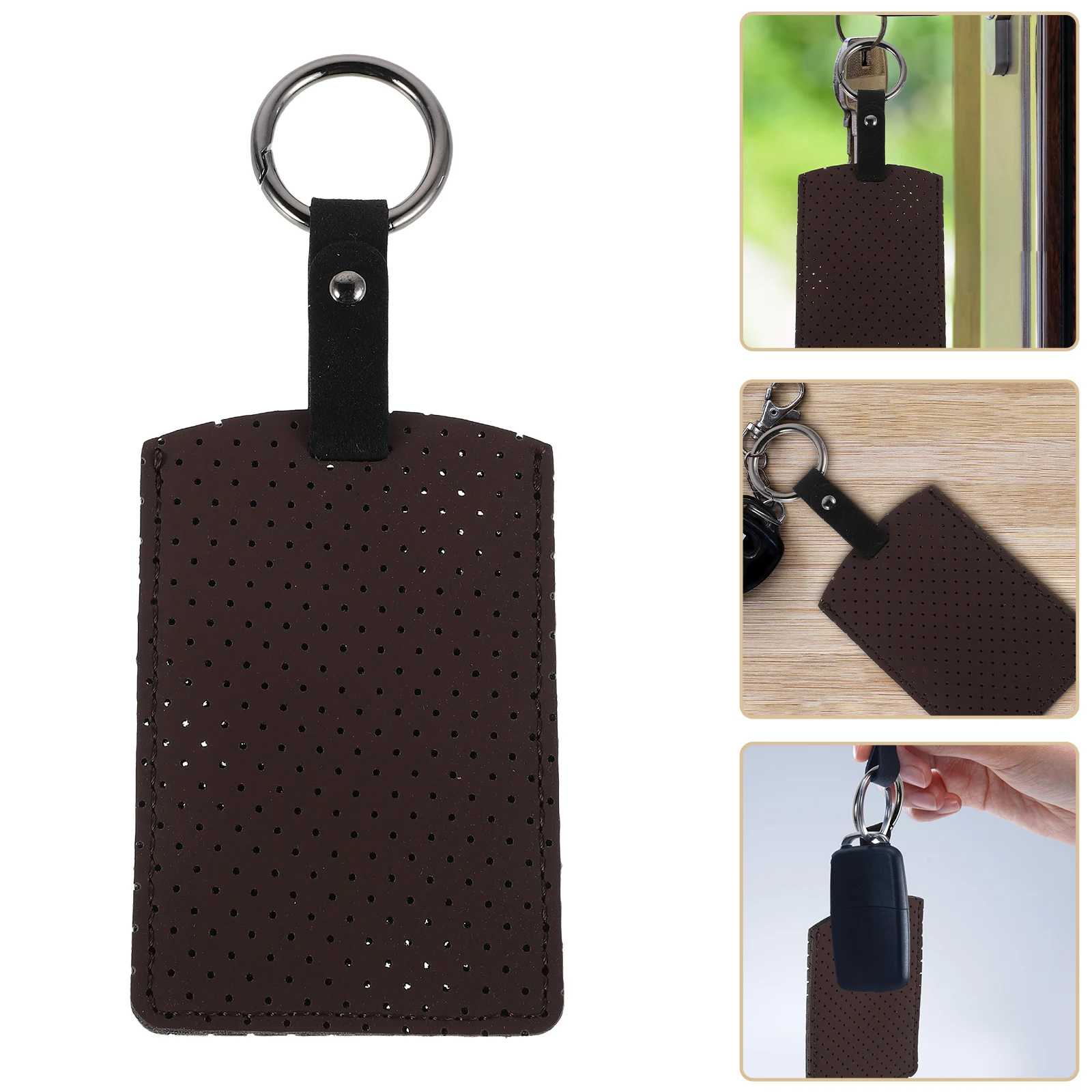 

Durable Car Key Card Holder Cover Keychain Protective Sleeve Key Fob Shell Accessories Full Protection Auto Keyring Holder